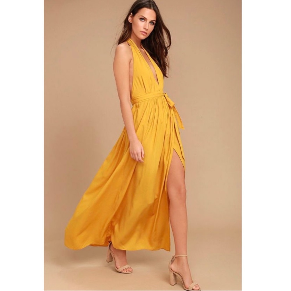 Lulus Mustard Yellow Dress